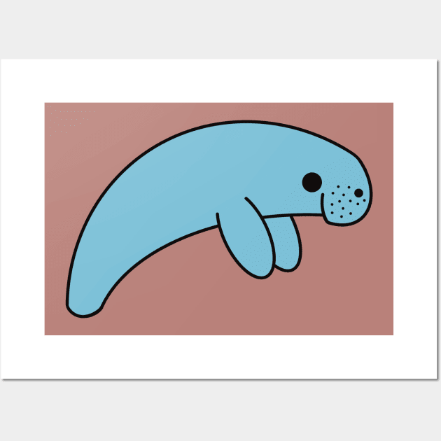 Cute Kawaii Manatee Wall Art by KawaiiByDice